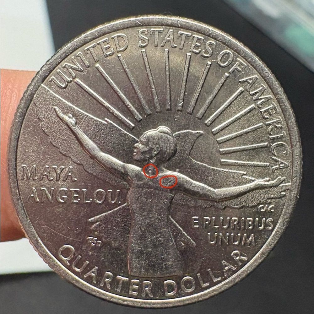 RARE FIND, 2022 P Maya Angelou Quarter, MULTIPLE ERRORS, READ DESCRIPTION